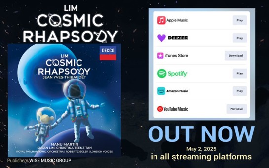 Lim Cosmic Rhapsody out now on Decca 